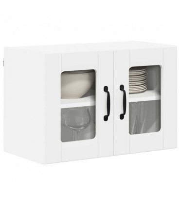 vidaXL Wall Glass Cabinet LUCCA 2 pcs White 60 x 31 x 40 cm — Model: 2x wall glass cabinet (2 doors)