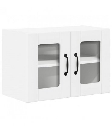 vidaXL Wall Glass Cabinet LUCCA 2 pcs White 60 x 31 x 40 cm — Model: 2x wall glass cabinet (2 doors)
