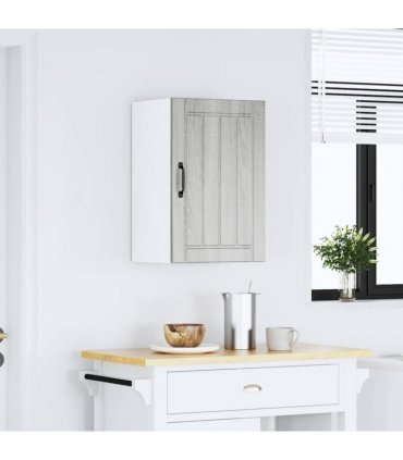 vidaXL Kitchen Wall Cabinet Lucca Grey Sonoma Engineered Wood — Size: 40 x 31 x 60 cm, Model: 1x wall cabinet (1 door)