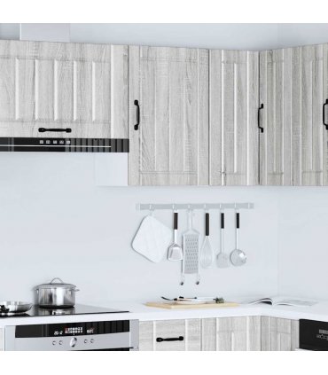 vidaXL Kitchen Wall Cabinet Lucca Grey Sonoma Engineered Wood — Size: 40 x 31 x 60 cm, Model: 1x wall cabinet (1 door)
