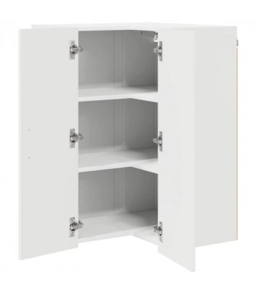 vidaXL Wall Corner Cabinet LUCCA High Gloss White 57 x 57 x 80 cm — Model: 1x wall corner cabinet