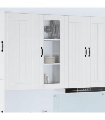 vidaXL Wall Glass Cabinet LUCCA White 40 x 31 x 100 cm Engineered Wood — Model: 1x wall glass cabinet (1 door)