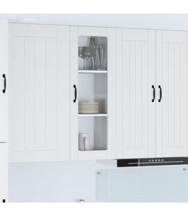 vidaXL Wall Glass Cabinet LUCCA White 40 x 31 x 100 cm Engineered Wood — Model: 1x wall glass cabinet (1 door)