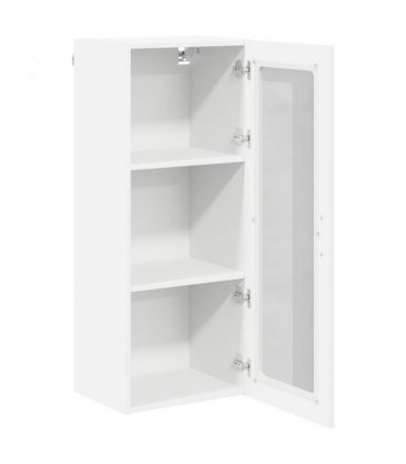 vidaXL Wall Glass Cabinet LUCCA White 40 x 31 x 100 cm Engineered Wood — Model: 1x wall glass cabinet (1 door)