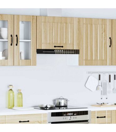 vidaXL Kitchen Wall Cabinet Lucca Sonoma Oak Engineered Wood — Size: 60 x 31 x 40 cm, Model: 1x wall cabinet (1 flap door)