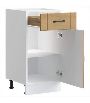 vidaXL Kitchen Base Cabinet Lucca Sonoma Oak Engineered Wo — Size: 40 x 46 x 81.5 cm, Model: 1x bottom cabinet (1 door 1 drawer)