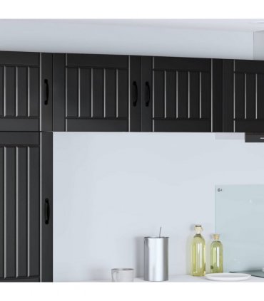 vidaXL Wall Cabinet LUCCA 2 pcs Black 50 x 31 x 40 cm Engineered Wood — Model: 2x wall cabinet (1 door)