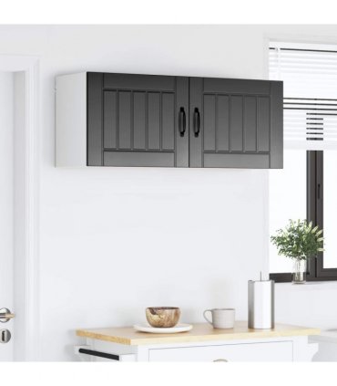 vidaXL Wall Cabinet LUCCA 2 pcs Black 50 x 31 x 40 cm Engineered Wood — Model: 2x wall cabinet (1 door)