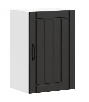 vidaXL Kitchen Wall Cabinet Lucca Black Engineered Wood — Size: 40 x 31 x 60 cm, Model: 1x wall cabinet (1 door)