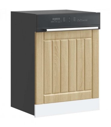 vidaXL Dishwasher Panel Lucca Sonoma Oak Engineered Wood — Size: 60 x 1.5 x 67 cm, Model: 1x dishwasher panel