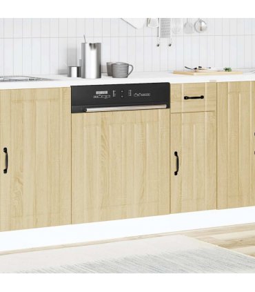 vidaXL Dishwasher Panel Lucca Sonoma Oak Engineered Wood — Size: 60 x 1.5 x 67 cm, Model: 1x dishwasher panel