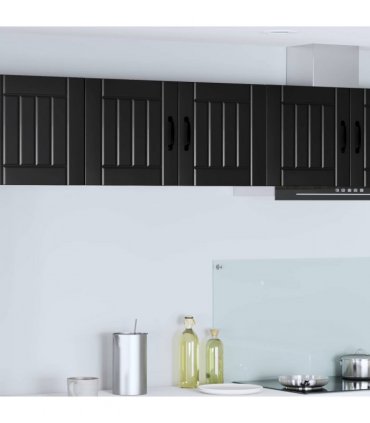 vidaXL Wall Cabinet LUCCA Black 80 x 31 x 40 cm Engineered Wood — Model: 1x wall cabinet (2 doors)