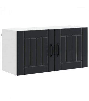 vidaXL Wall Cabinet LUCCA Black 80 x 31 x 40 cm Engineered Wood — Model: 1x wall cabinet (2 doors)
