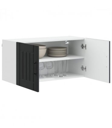 vidaXL Wall Cabinet LUCCA Black 80 x 31 x 40 cm Engineered Wood — Model: 1x wall cabinet (2 doors)