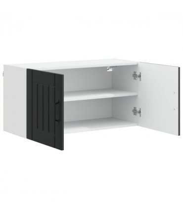 vidaXL Wall Cabinet LUCCA Black 80 x 31 x 40 cm Engineered Wood — Model: 1x wall cabinet (2 doors)