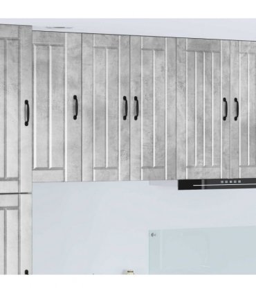 vidaXL Kitchen Cabinet Concrete Grey 60 x 31 x 80 cm Engineered Wood — Model: 1x wall glass cabinet (2 doors)