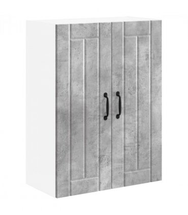 vidaXL Kitchen Cabinet Concrete Grey 60 x 31 x 80 cm Engineered Wood — Model: 1x wall glass cabinet (2 doors)