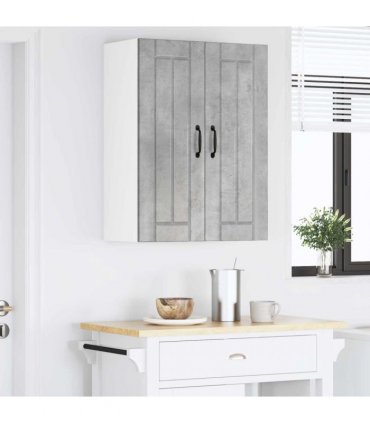 vidaXL Kitchen Cabinet Concrete Grey 60 x 31 x 80 cm Engineered Wood — Model: 1x wall glass cabinet (2 doors)