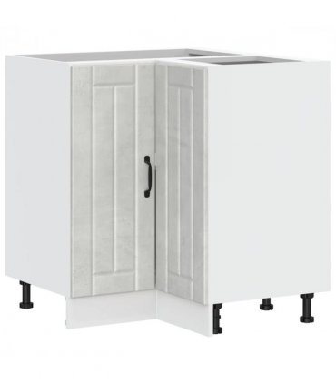 vidaXL Kitchen Corner Base Cabinet Lucca Concrete Grey — Size: 75.5 x 75.5 x 81.5 cm, Model: 1x corner bottom cabinet (2 doors)
