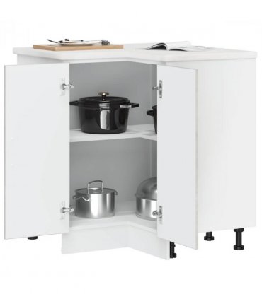 vidaXL Kitchen Corner Base Cabinet Lucca Concrete Grey — Size: 75.5 x 75.5 x 81.5 cm, Model: 1x corner bottom cabinet (2 doors)