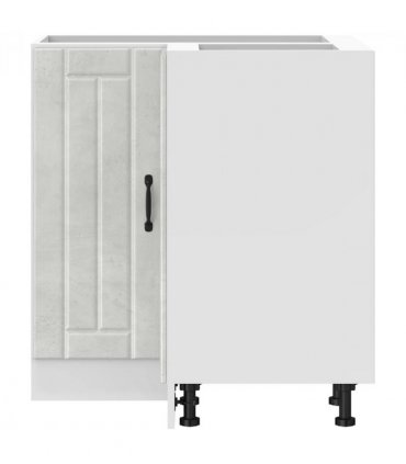 vidaXL Kitchen Corner Base Cabinet Lucca Concrete Grey — Size: 75.5 x 75.5 x 81.5 cm, Model: 1x corner bottom cabinet (2 doors)