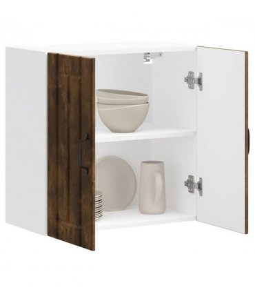 vidaXL Kitchen Wall Cabinet Lucca Smoked Oak Engineered Wood — Size: 60 x 31 x 60 cm, Model: 1x wall cabinet (2 doors)