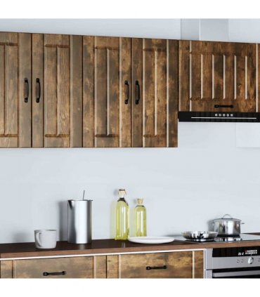 vidaXL Kitchen Wall Cabinet Lucca Smoked Oak Engineered Wood — Size: 60 x 31 x 60 cm, Model: 1x wall cabinet (2 doors)