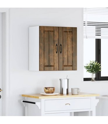 vidaXL Kitchen Wall Cabinet Lucca Smoked Oak Engineered Wood — Size: 60 x 31 x 60 cm, Model: 1x wall cabinet (2 doors)