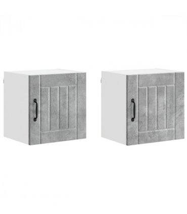 vidaXL Wall Cabinet LUCCA 2 pcs Concrete Grey 40 x 31 x 40 cm — Model: 2x wall cabinet (1 door)