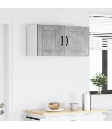 vidaXL Wall Cabinet LUCCA 2 pcs Concrete Grey 40 x 31 x 40 cm — Model: 2x wall cabinet (1 door)