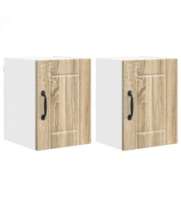 vidaXL Wall Cabinet LUCCA 2 pcs Sonoma Oak 30 x 31 x 40 cm — Model: 2x wall cabinet (1 door)