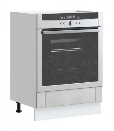 vidaXL Oven Cabinet Lucca Concrete Grey Engineered Wood — Size: 60 x 46 x 81.5 cm, Model: 1x oven cabinet