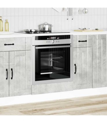 vidaXL Oven Cabinet Lucca Concrete Grey Engineered Wood — Size: 60 x 46 x 81.5 cm, Model: 1x oven cabinet