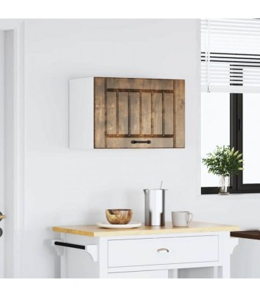 vidaXL Kitchen Wall Cabinet Lucca Smoked Oak Engineered Wood — Size: 60 x 31 x 40 cm, Model: 1x wall cabinet (1 flap door)