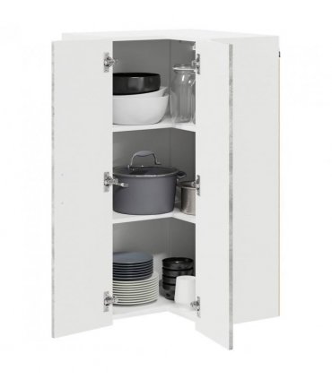vidaXL Wall Corner Cabinet LUCCA Concrete Grey 57 x 57 x 100 cm — Model: 1x wall corner cabinet