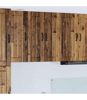 vidaXL Kitchen Cabinet Old Wood 60 x 31 x 80 cm Engineered Wood — Model: 1x wall glass cabinet (2 doors)