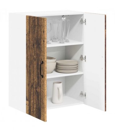 vidaXL Kitchen Cabinet Old Wood 60 x 31 x 80 cm Engineered Wood — Model: 1x wall glass cabinet (2 doors)