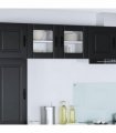 vidaXL Wall Glass Cabinet LUCCA 2 pcs Black 40 x 31 x 40 cm — Model: 2x wall glass cabinet (1 door)