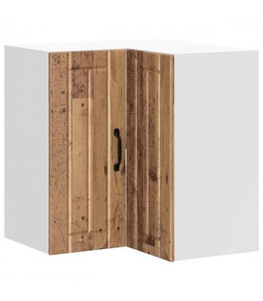 vidaXL Kitchen Wall Corner Cabinet Lucca Old Wood — Colour: concrete grey, Size: 57 x 57 x 60 cm, Model: 1x wall corner cabinet