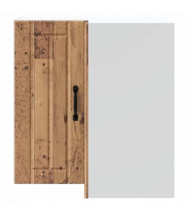 vidaXL Kitchen Wall Corner Cabinet Lucca Old Wood — Colour: concrete grey, Size: 57 x 57 x 60 cm, Model: 1x wall corner cabinet