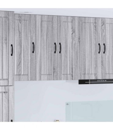vidaXL Kitchen Cabinet Grey Sonoma 60 x 31 x 80 cm Engineered Wood — Model: 1x wall glass cabinet (2 doors)
