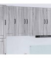 vidaXL Kitchen Cabinet Grey Sonoma 60 x 31 x 80 cm Engineered Wood — Model: 1x wall glass cabinet (2 doors)