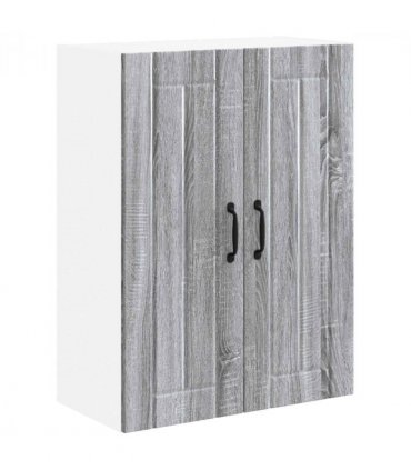 vidaXL Kitchen Cabinet Grey Sonoma 60 x 31 x 80 cm Engineered Wood — Model: 1x wall glass cabinet (2 doors)