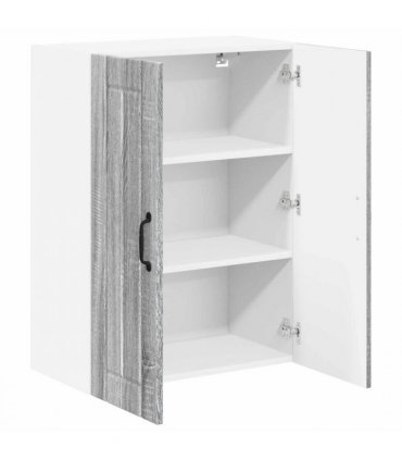 vidaXL Kitchen Cabinet Grey Sonoma 60 x 31 x 80 cm Engineered Wood — Model: 1x wall glass cabinet (2 doors)
