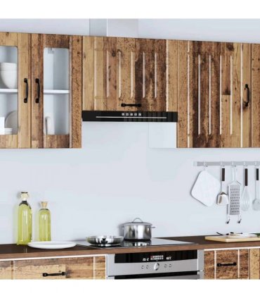 vidaXL Kitchen Wall Cabinet Lucca Old Wood Engineered Wood — Size: 60 x 31 x 40 cm, Model: 1x wall cabinet (1 flap door)
