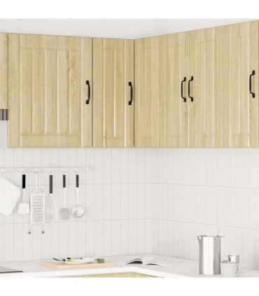 vidaXL Kitchen Wall Corner Cabinet Lucca Sonoma Oak Engineered Wood — Size: 57 x 57 x 60 cm, Model: 1x wall corner cabinet