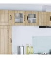vidaXL Wall Glass Cabinet LUCCA 2 pcs Sonoma Oak 40 x 31 x 40 cm — Model: 2x wall glass cabinet (1 door)