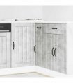vidaXL Kitchen Base Cabinet Lucca Concrete Grey Engineered W — Size: 86 x 46 x 81.5 cm, Model: 1x corner bottom cabinet (1 door)