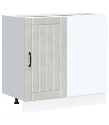 vidaXL Kitchen Base Cabinet Lucca Concrete Grey Engineered W — Size: 86 x 46 x 81.5 cm, Model: 1x corner bottom cabinet (1 door)