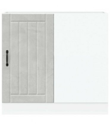 vidaXL Kitchen Base Cabinet Lucca Concrete Grey Engineered W — Size: 86 x 46 x 81.5 cm, Model: 1x corner bottom cabinet (1 door)